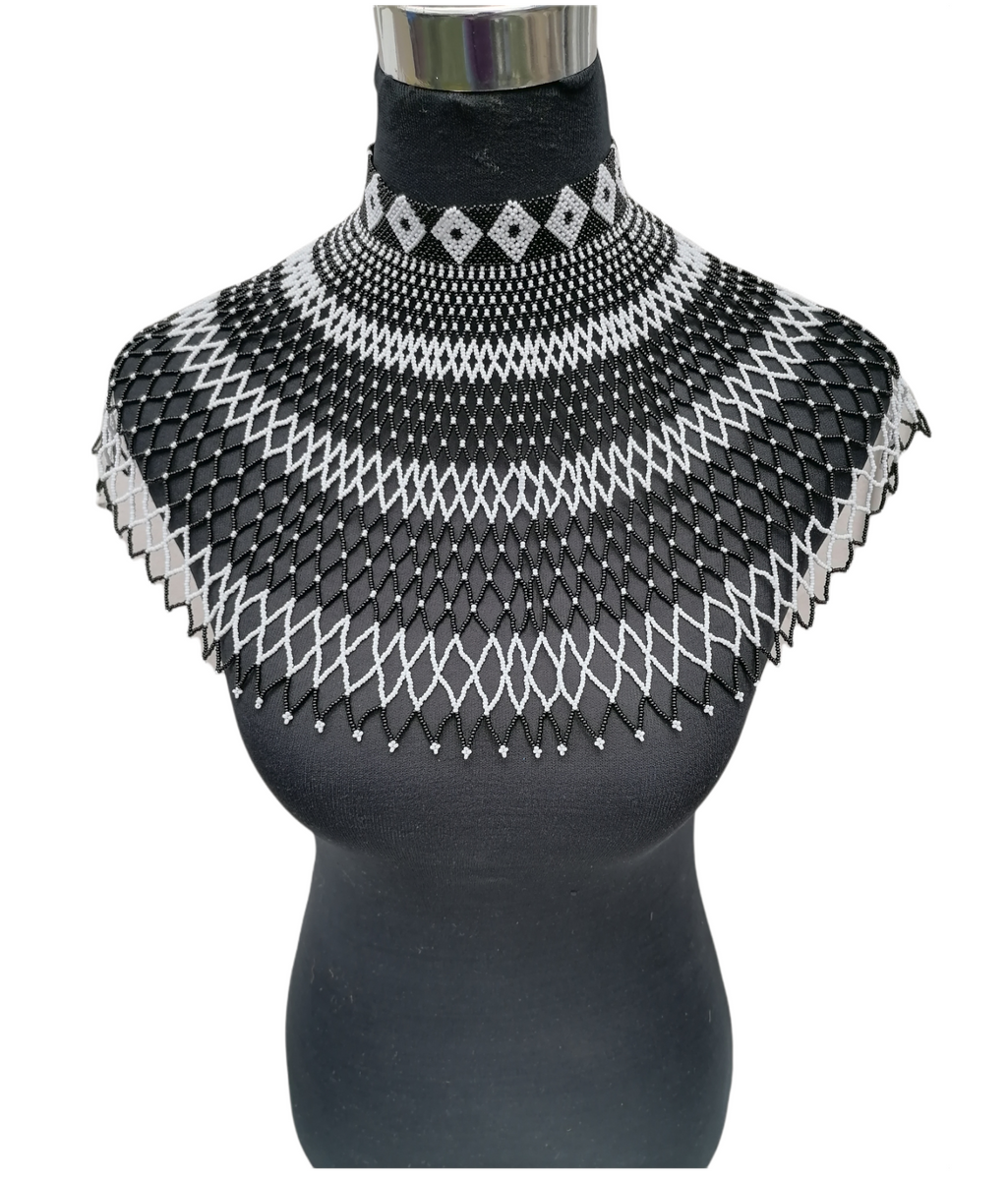 Xhosa Black And White Beaded Choker Xhosa Beaded Necklace
