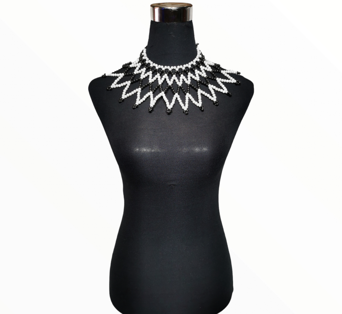 Black Beaded Bib cheapest Zulu Necklace