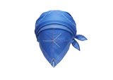 African Traditional Home and Wear blue Iduku head wrap with delicate multi-colored embroidered star and line patterns