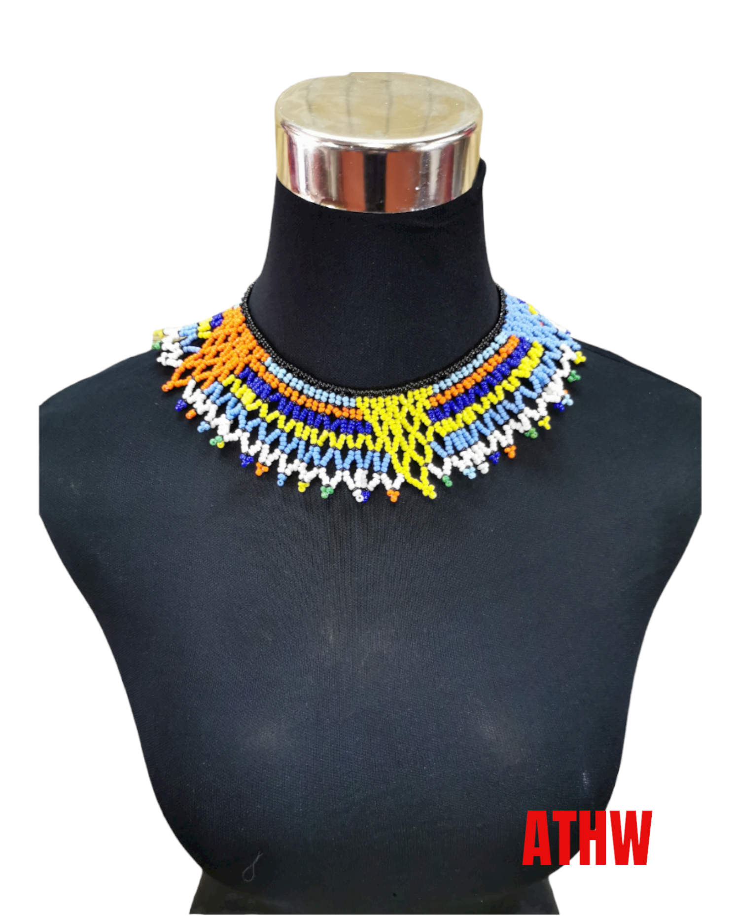 African beaded sales bib necklace